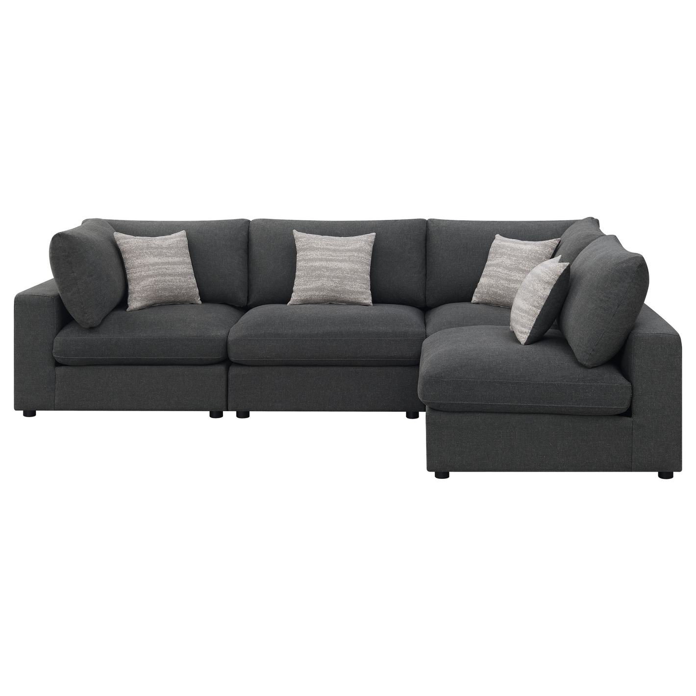 Serene 4-Piece Charcoal Modular Sectional (Customizable)
