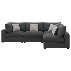 Serene 4-Piece Charcoal Modular Sectional (Customizable)