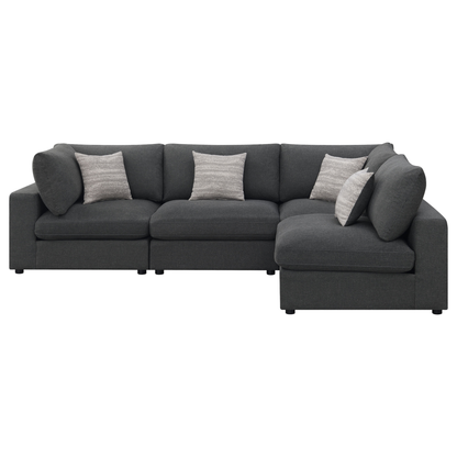 Serene 4-Piece Charcoal Modular Sectional (Customizable)
