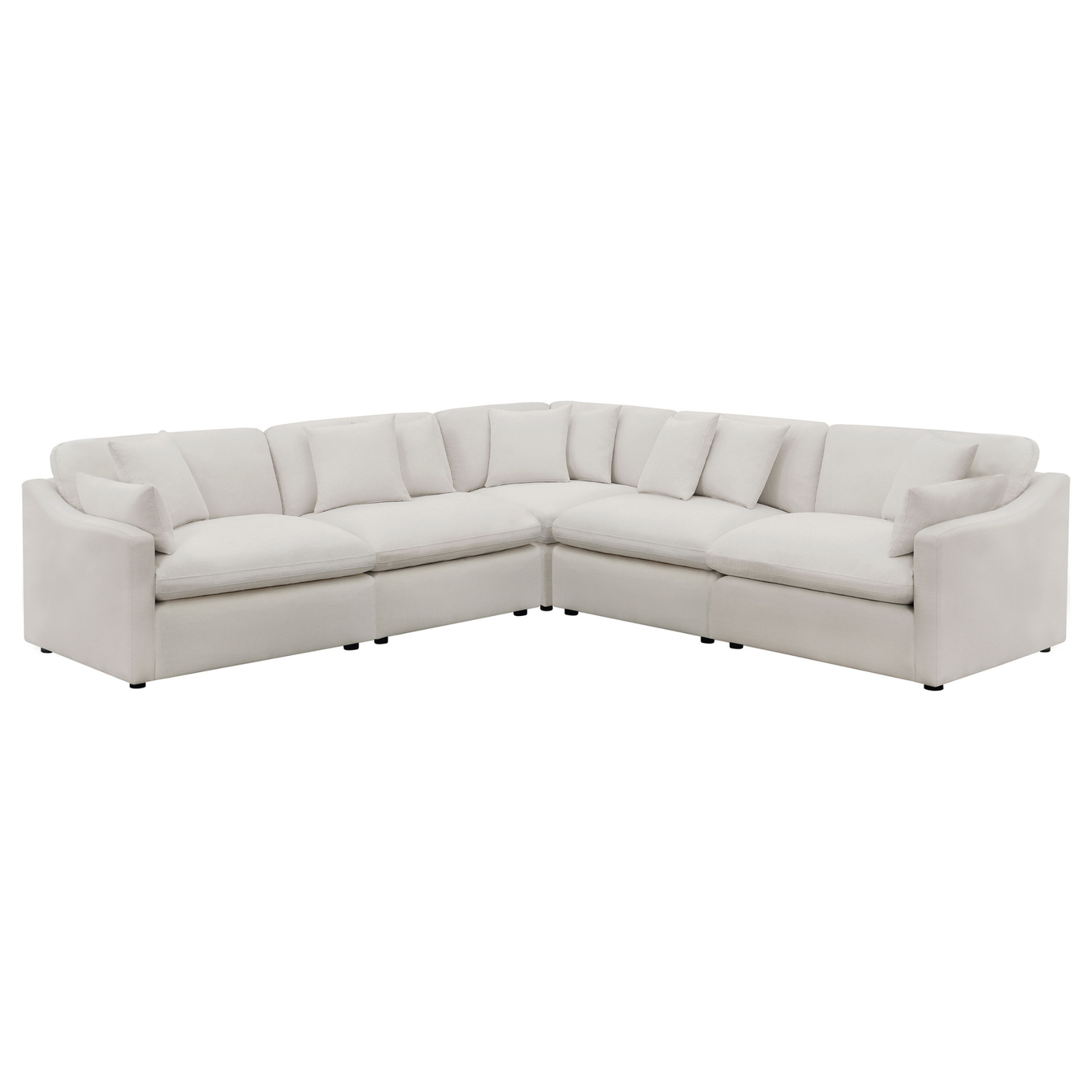 Hobson 5-PC Corner Ivory Modular Sectional (Customizable)