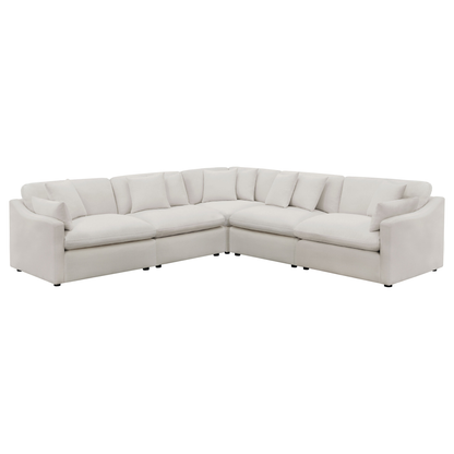 Hobson 5-PC Corner Ivory Modular Sectional (Customizable)