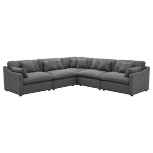 Hobson 5-PC Corner Charcoal Modular Sectional (Customizable)