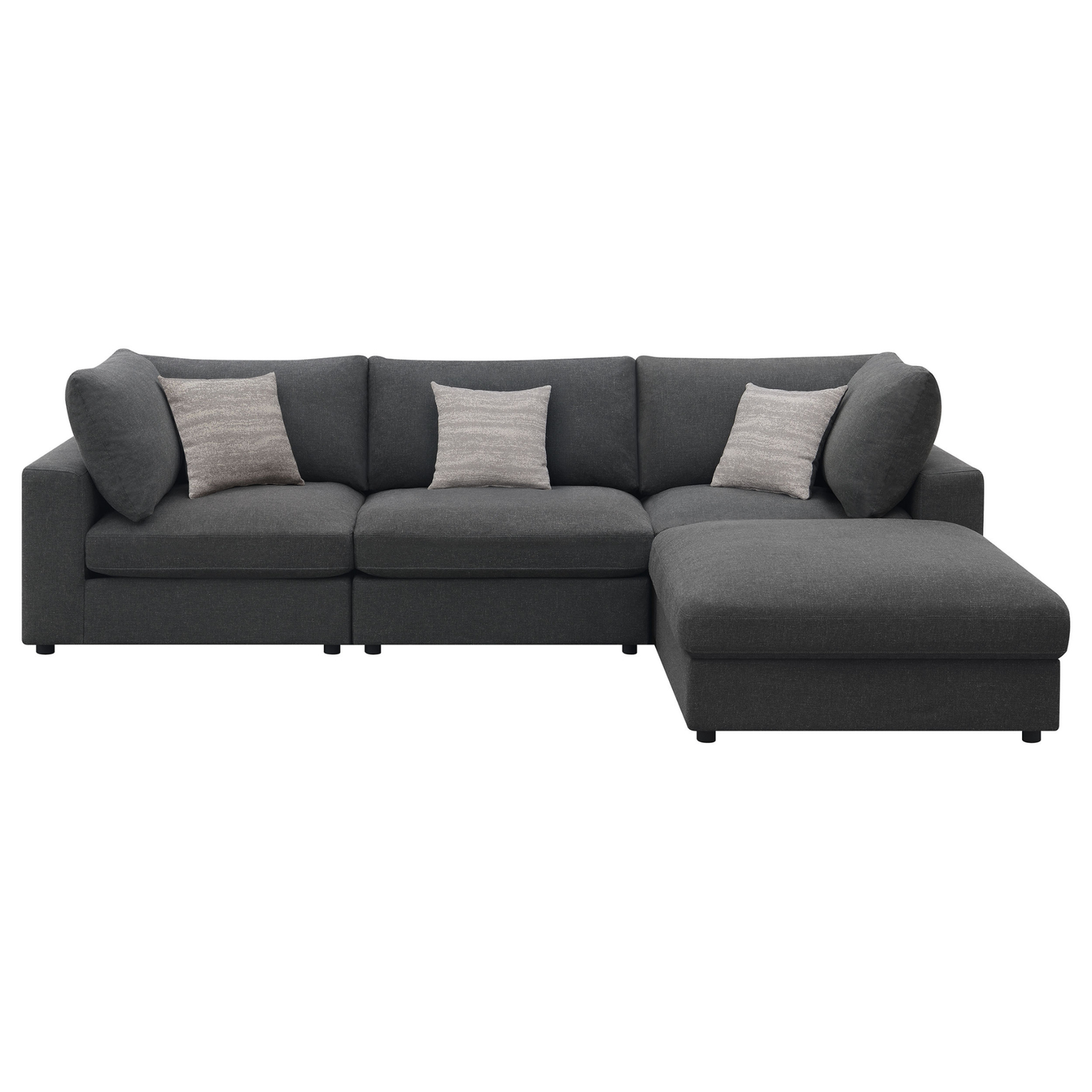 Serene 4-piece Charcoal Modular Sectional (Customizable )