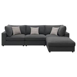 Serene 4-piece Charcoal Modular Sectional (Customizable )