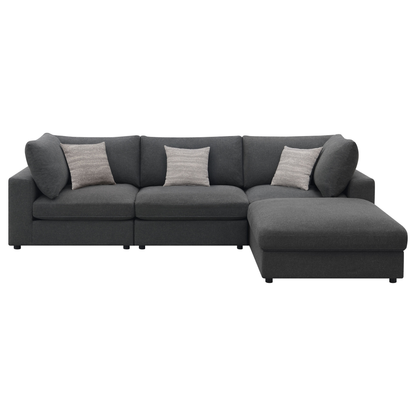 Serene 4-piece Charcoal Modular Sectional (Customizable )
