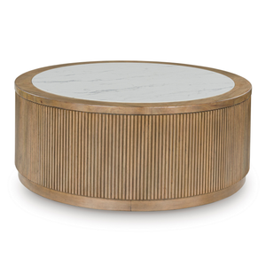 Grayman Light Brown Round Cocktail Table