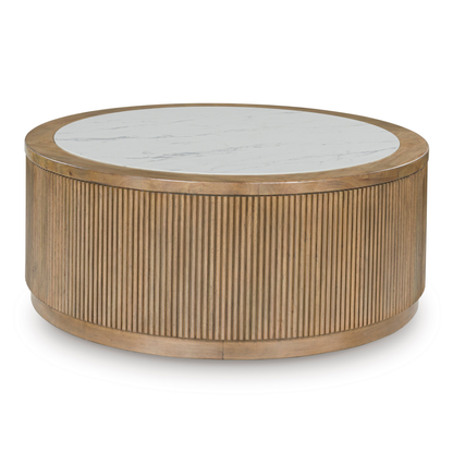 Grayman Light Brown Round Cocktail Table