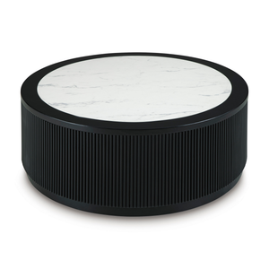 Grayman Black Round Cocktail Table