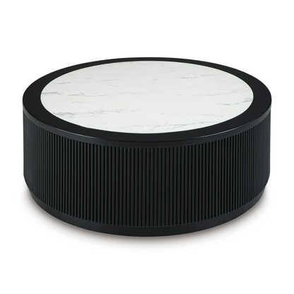 Grayman Black Round Cocktail Table