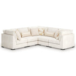 Sunset Sectionals Donelson 5-piece modular sectional in cream performance fabric with patterned accent pillows