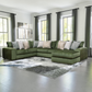 Sunset Sectionals Ivy oversized green U-shaped sectional sofa with reversible cushions in a modern living room